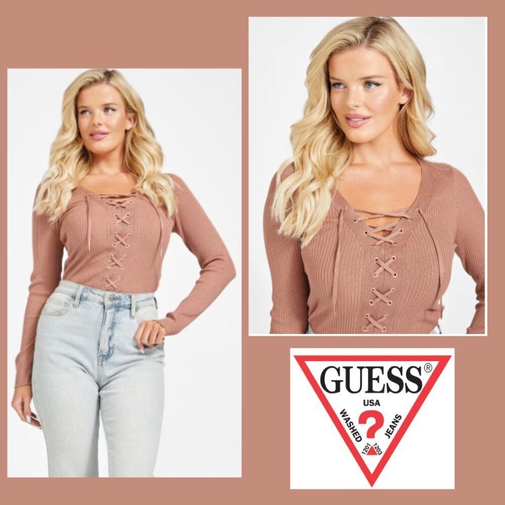 Guess Cody Lace-Up Sweater